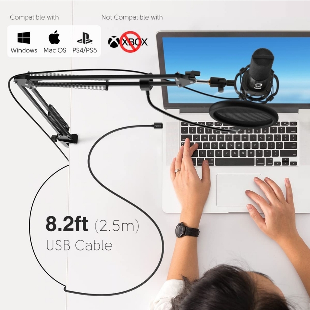 FIFINE Studio Condenser USB Microphone Computer PC Microphone New - Picture 2 of 7